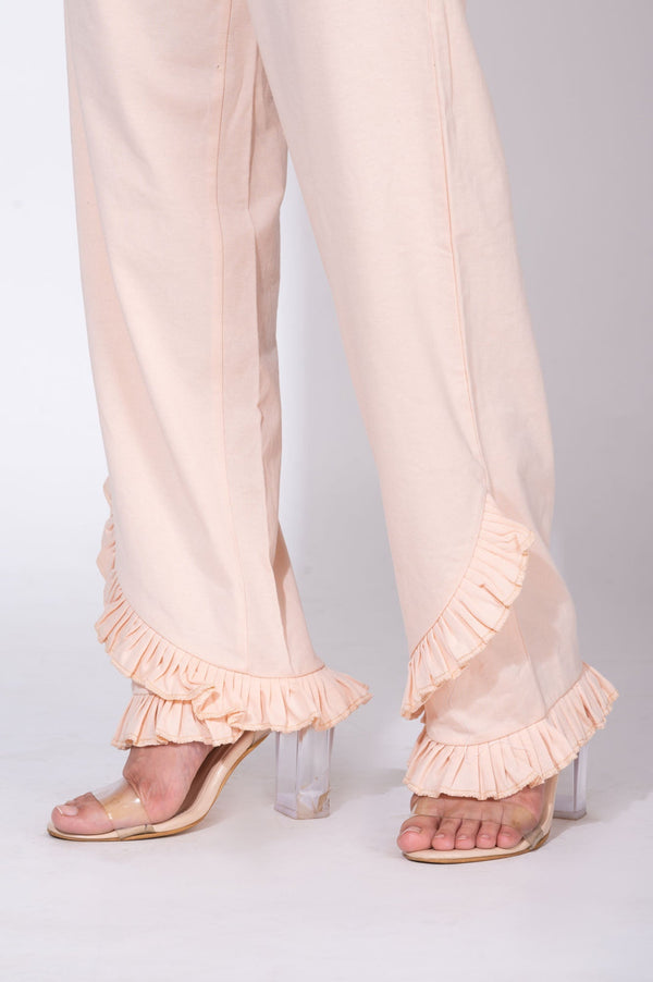 70's off-beat pink Peplum Set - Pants